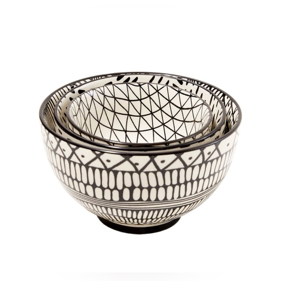 Stackable Black & White Bowl Set - Picture 4 of 4